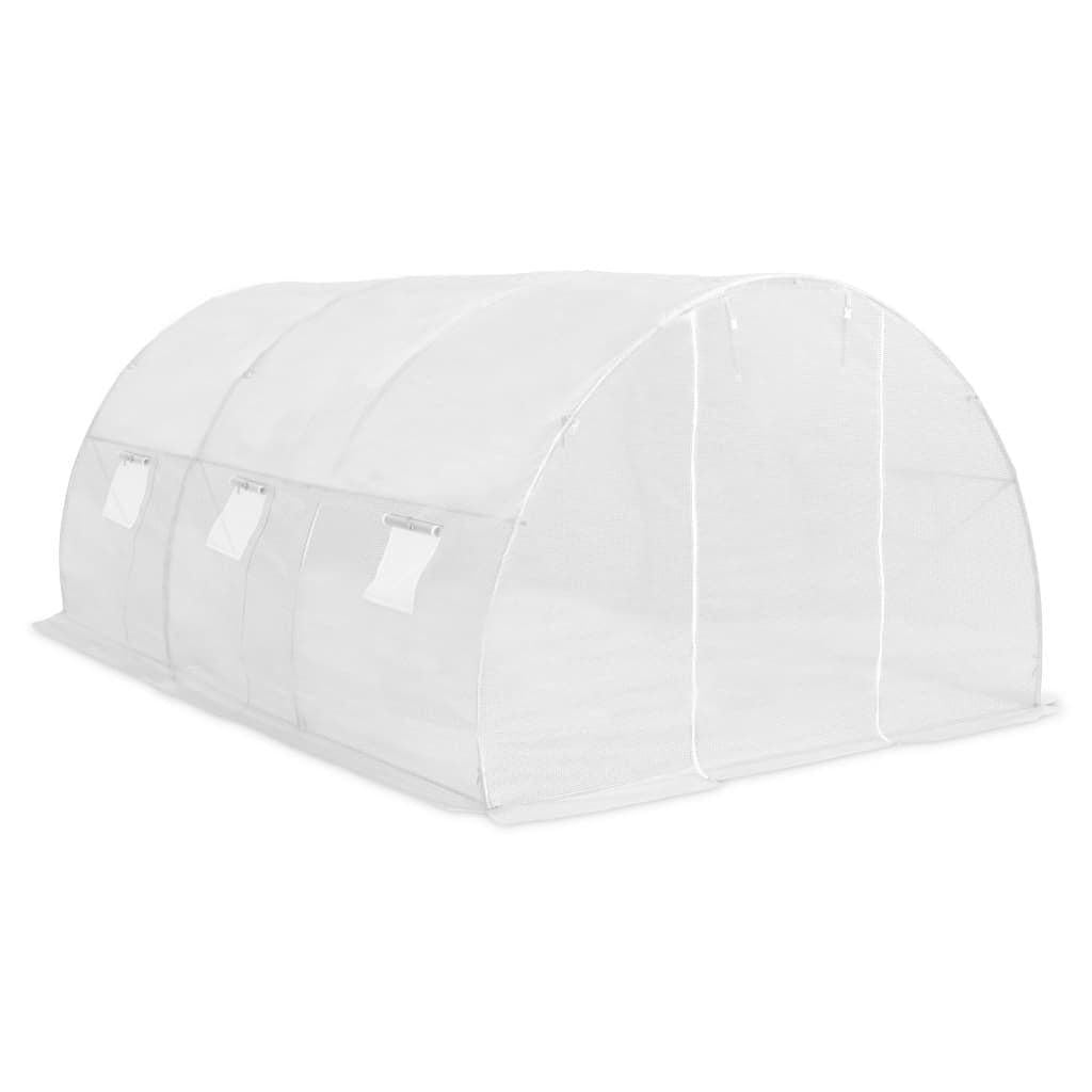 15' x 10' PE Mesh Fabric Greenhouse, Galvanized Steel Frame, Ventilation Windows