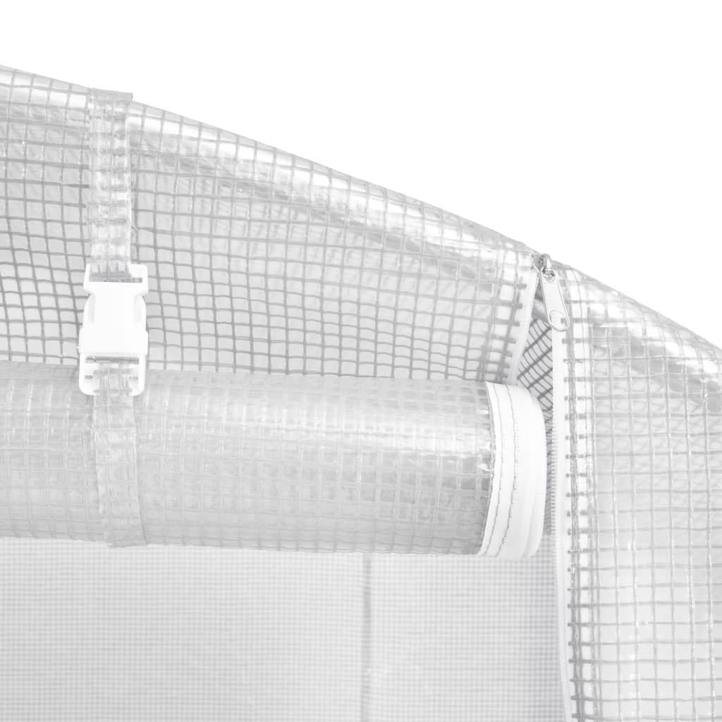 15' x 10' PE Mesh Fabric Greenhouse, Galvanized Steel Frame, Ventilation Windows