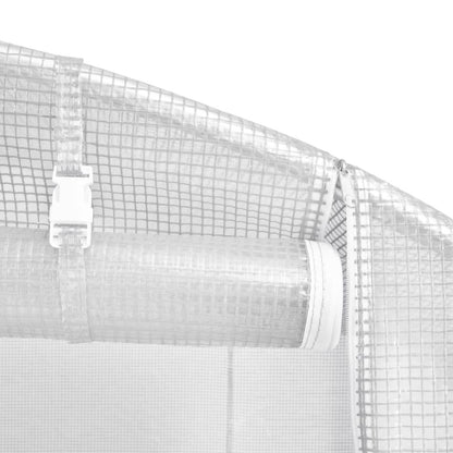 15' x 10' PE Mesh Fabric Greenhouse, Galvanized Steel Frame, Ventilation Windows