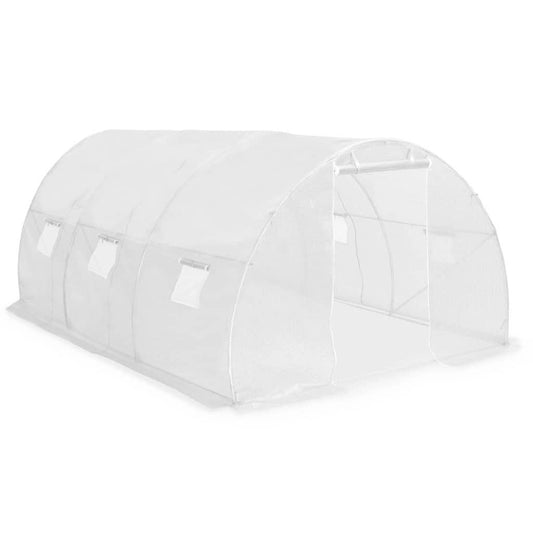 15' x 10' PE Mesh Fabric Greenhouse, Galvanized Steel Frame, Ventilation Windows
