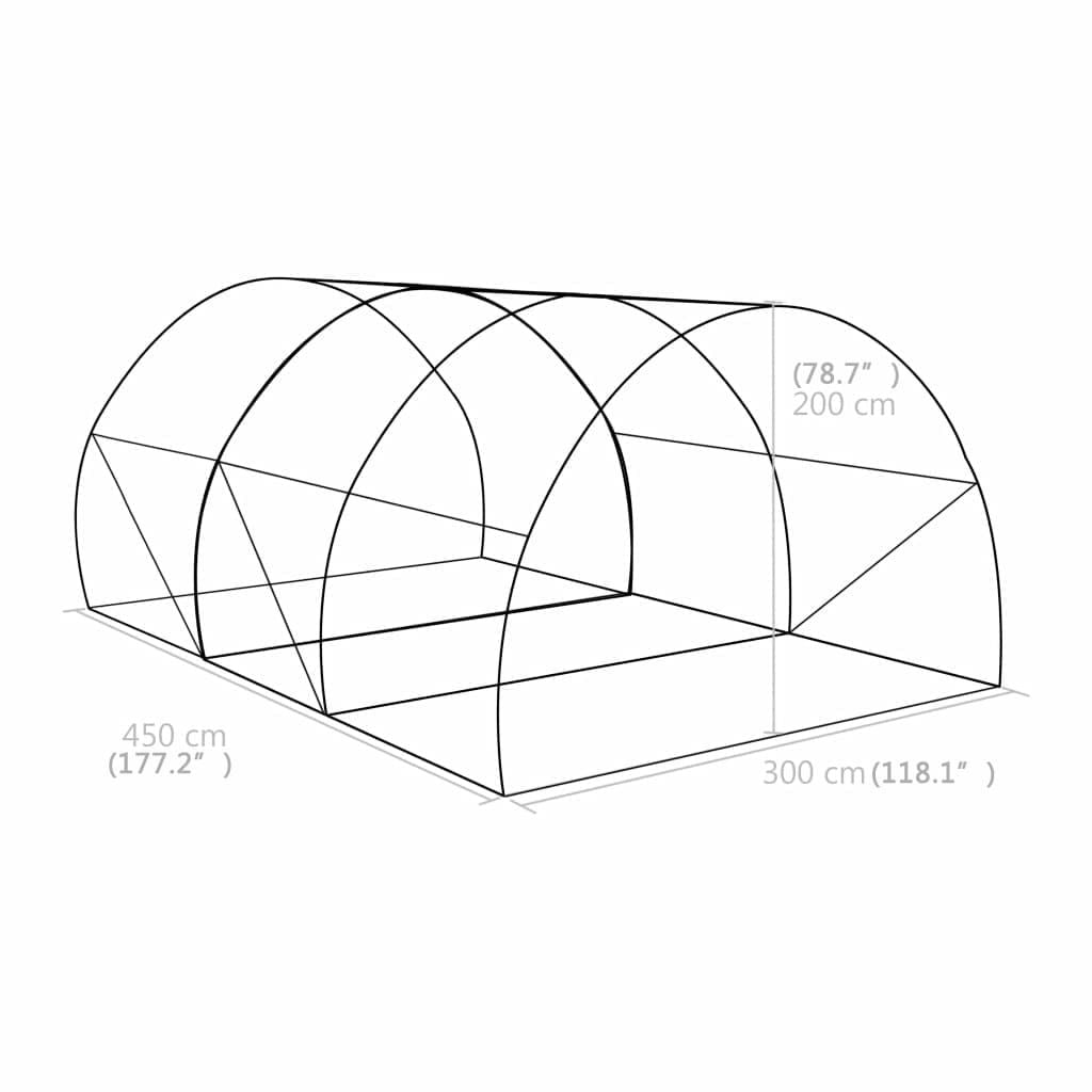 15' x 10' Spacious Greenhouse, Galvanized Steel Frame, 6 Windows, PE Mesh Fabric