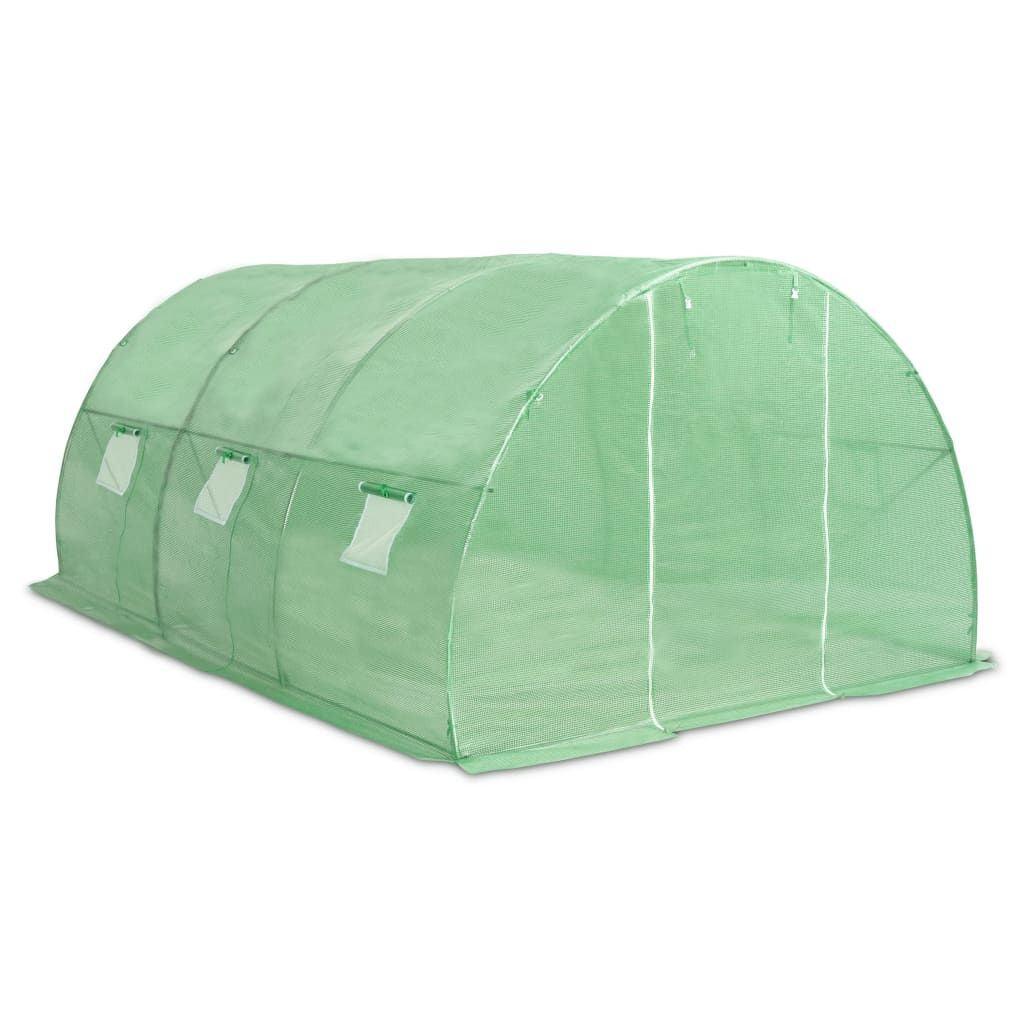 15' x 10' Spacious Greenhouse, Galvanized Steel Frame, 6 Windows, PE Mesh Fabric