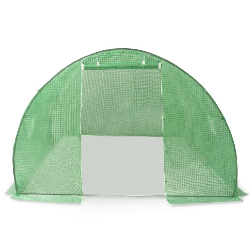 15' x 10' Spacious Greenhouse, Galvanized Steel Frame, 6 Windows, PE Mesh Fabric