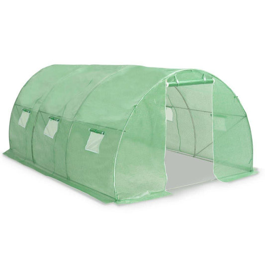 15' x 10' Spacious Greenhouse, Galvanized Steel Frame, 6 Windows, PE Mesh Fabric
