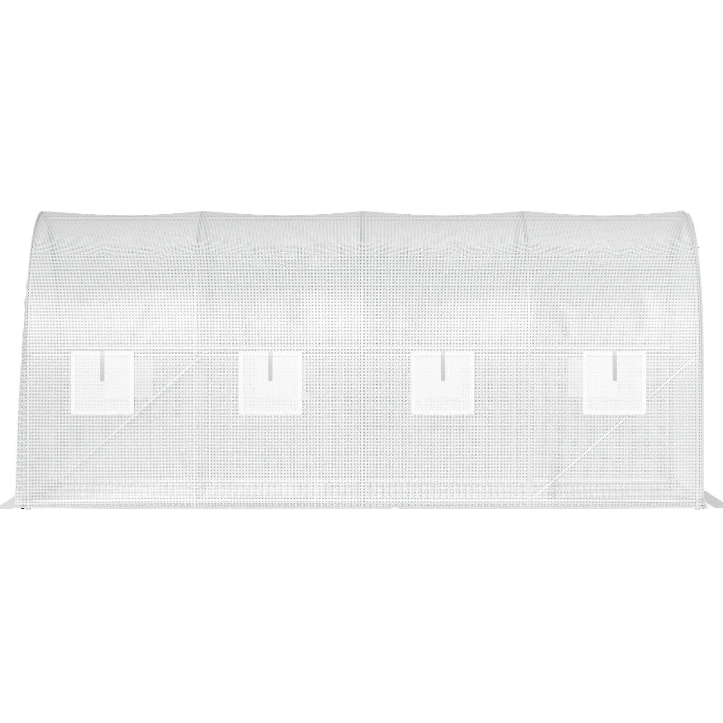 15' x 7' Tunnel Greenhouse, Galvanized Steel Frame, PE Cover, 8 Mesh Windows