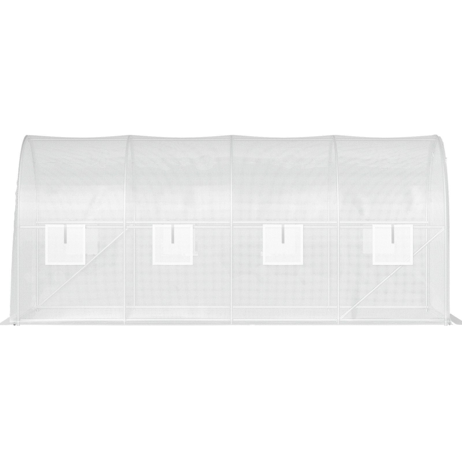 15' x 7' Tunnel Greenhouse, Galvanized Steel Frame, PE Cover, 8 Mesh Windows