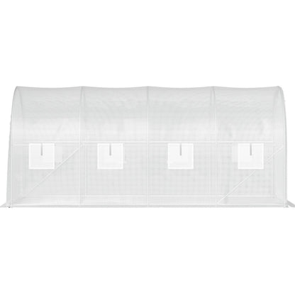 15' x 7' Tunnel Greenhouse, Galvanized Steel Frame, PE Cover, 8 Mesh Windows