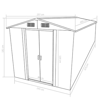16' x 8.5' Large Outdoor Metal Storage Shed - Durable & Weather-Resistant