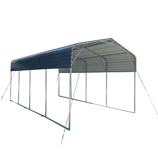 19' x 11' Metal Carport Garage with Galvanized Steel Roof