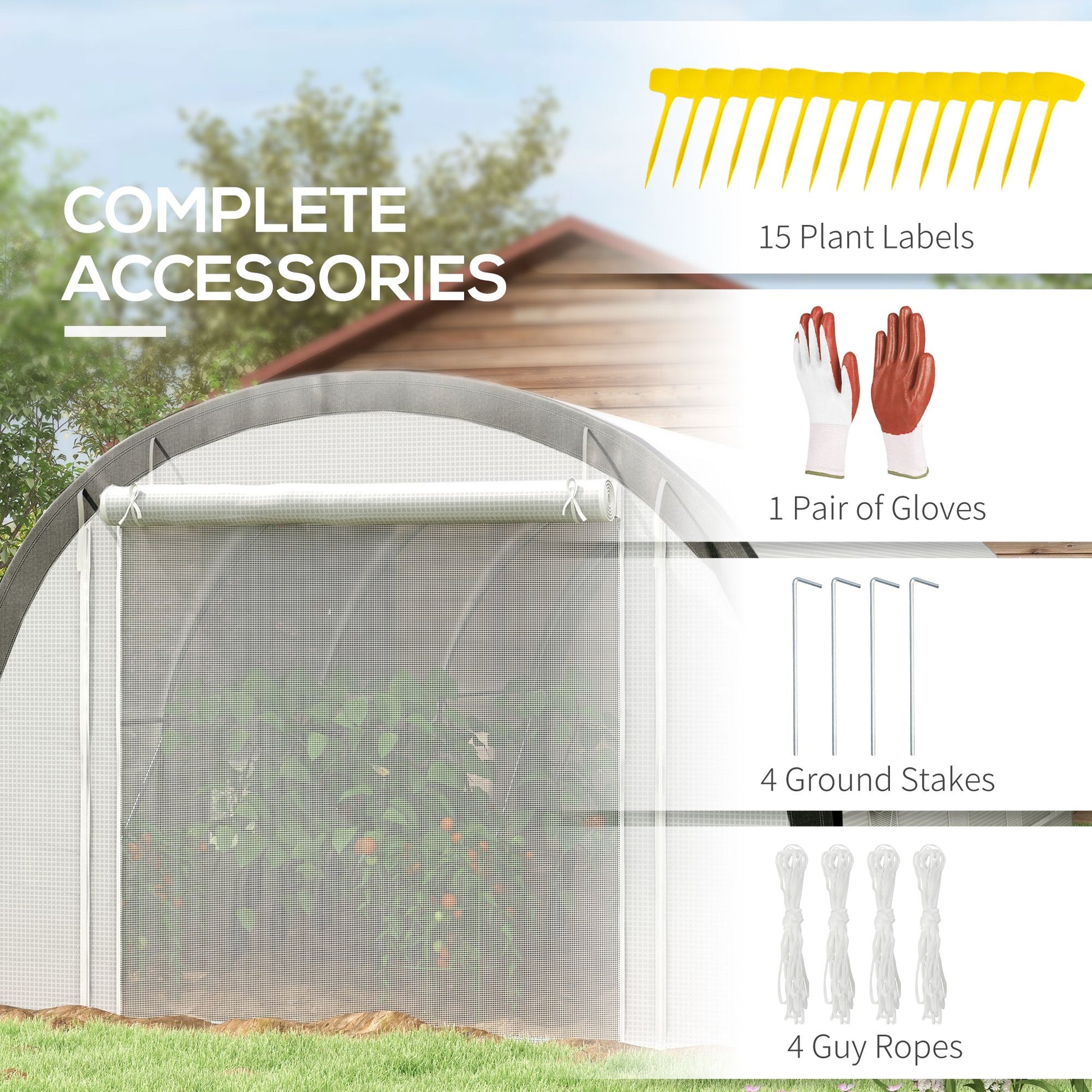 19.5' x 10' Large Walk-In Hoop Tent Greenhouse, Galvanized Steel Frame, PE Cover, Roll-Up Door & Windows