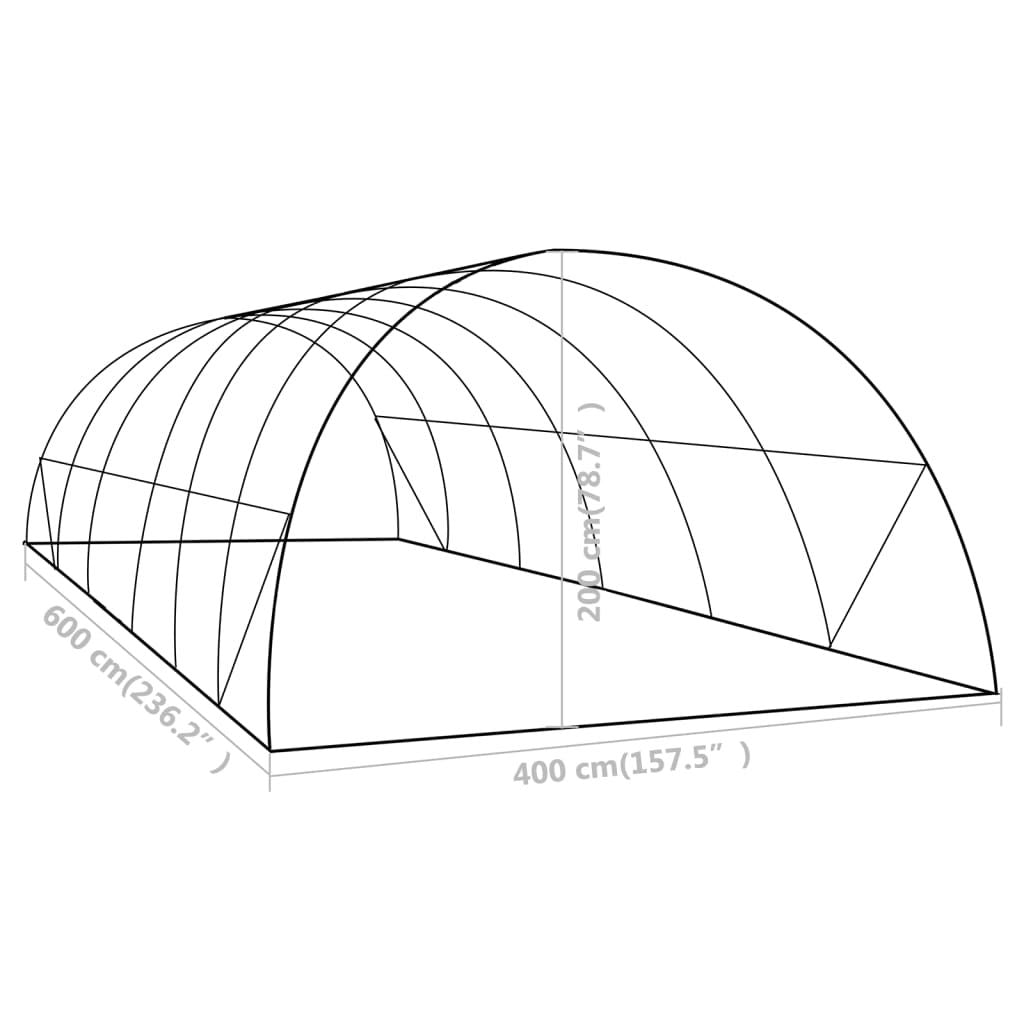 20' x 13' Spacious Greenhouse, PE Mesh Fabric, Galvanized Steel Frame