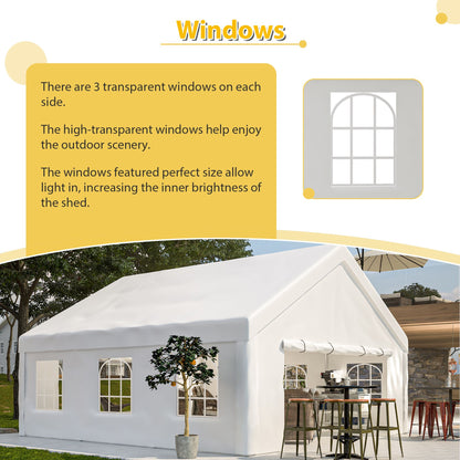 20' x 20' Heavy Duty Party Tent with Sidewalls & Zippered Doors, Outdoor Canopy for Events, Weddings, and Camping