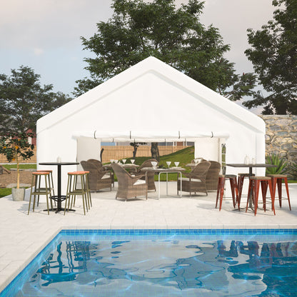 20' x 20' Heavy Duty Party Tent with Sidewalls & Zippered Doors, Outdoor Canopy for Events, Weddings, and Camping