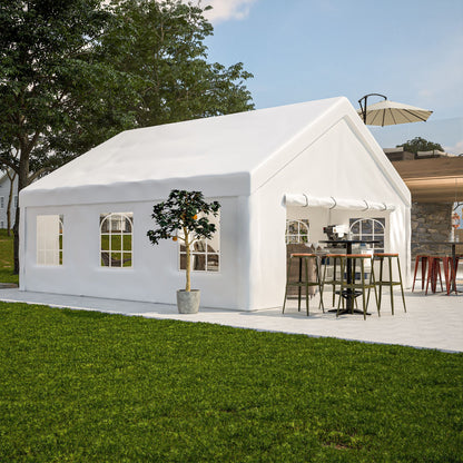 20' x 20' Heavy Duty Party Tent with Sidewalls & Zippered Doors, Outdoor Canopy for Events, Weddings, and Camping