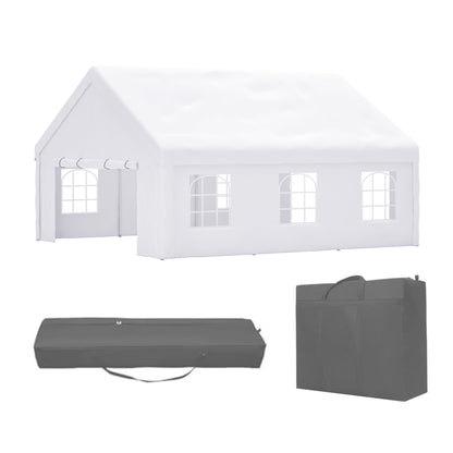 20' x 20' Heavy Duty Party Tent with Sidewalls & Zippered Doors, Outdoor Canopy for Events, Weddings, and Camping