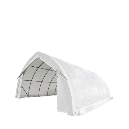 20' x 30' Arch Wall Peak Ceiling Storage Shelter with Heavy Duty 17 oz PVC Cover & Drive Through Doors, TMG-ST2031PV(Previously ST2030PV)-0