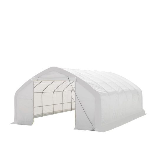 20' x 30' Straight Wall Peak Ceiling Storage Shelter with Heavy Duty 17 oz PVC Cover & Drive Through Door, TMG-ST2031V (Previously ST2030V)-0