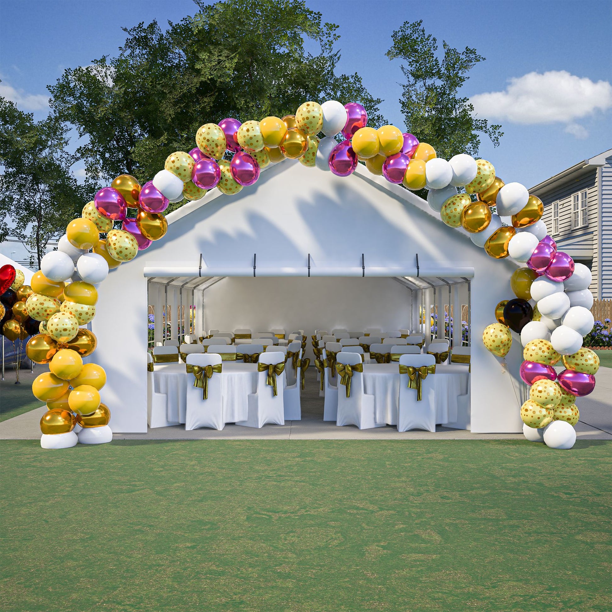 20' x 40' Heavy Duty Party Tent with Removable Sidewalls & Zippered Doors, Outdoor Canopy for Weddings, Events, Camping, and Garden Parties with 3 Carry Bags