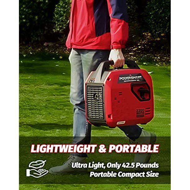 2200W Inverter Generator, Super Quiet, Gas Powered, for Outdoor Camping & Home Use