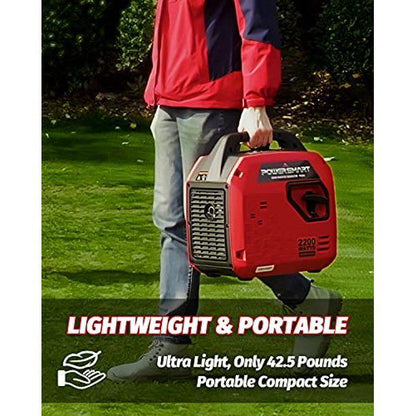 2200W Inverter Generator, Super Quiet, Gas Powered, for Outdoor Camping & Home Use