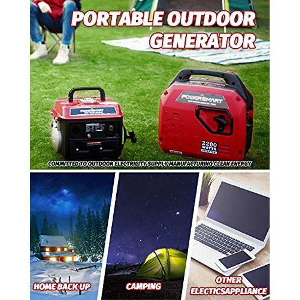 2200W Inverter Generator, Super Quiet, Gas Powered, for Outdoor Camping & Home Use