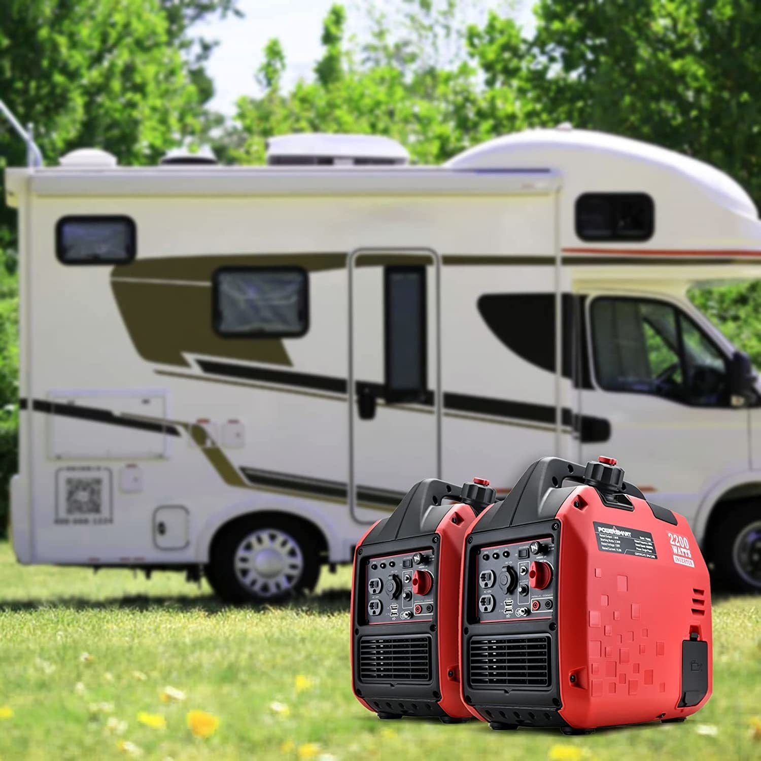 2200W Inverter Generator, Super Quiet, Gas Powered, for Outdoor Camping & Home Use