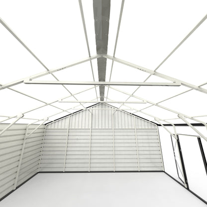 23' x 22' Metal Storage Shed w/ Double Door Garage & Side Entry Door, 500 sq-ft Space