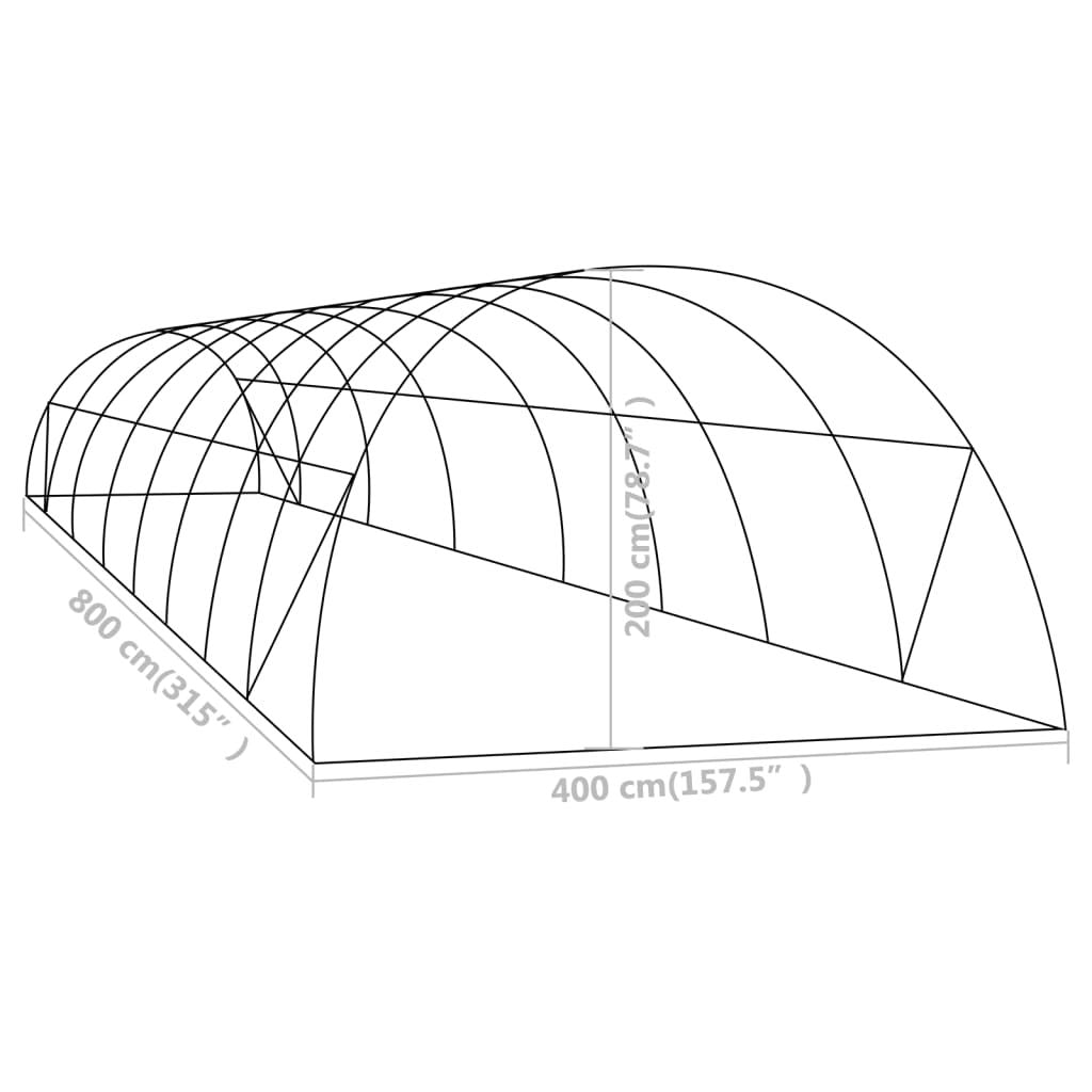 26' x 13' Spacious Greenhouse, PE Mesh Fabric, Galvanized Steel Frame