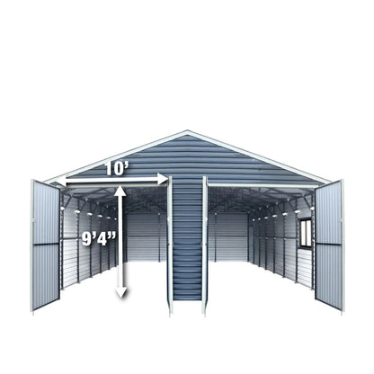 26’ x 40’ Metal Garage Shed, 9’ High Double Front Doors, 14’ Peak, 1040 Sq-Ft TMG-MS2640-3