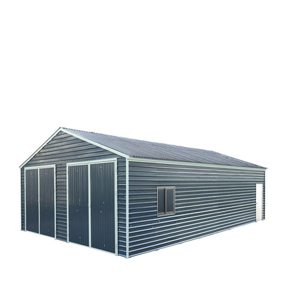 26’ x 40’ Metal Garage Shed, 9’ High Double Front Doors, 14’ Peak, 1040 Sq-Ft TMG-MS2640-0