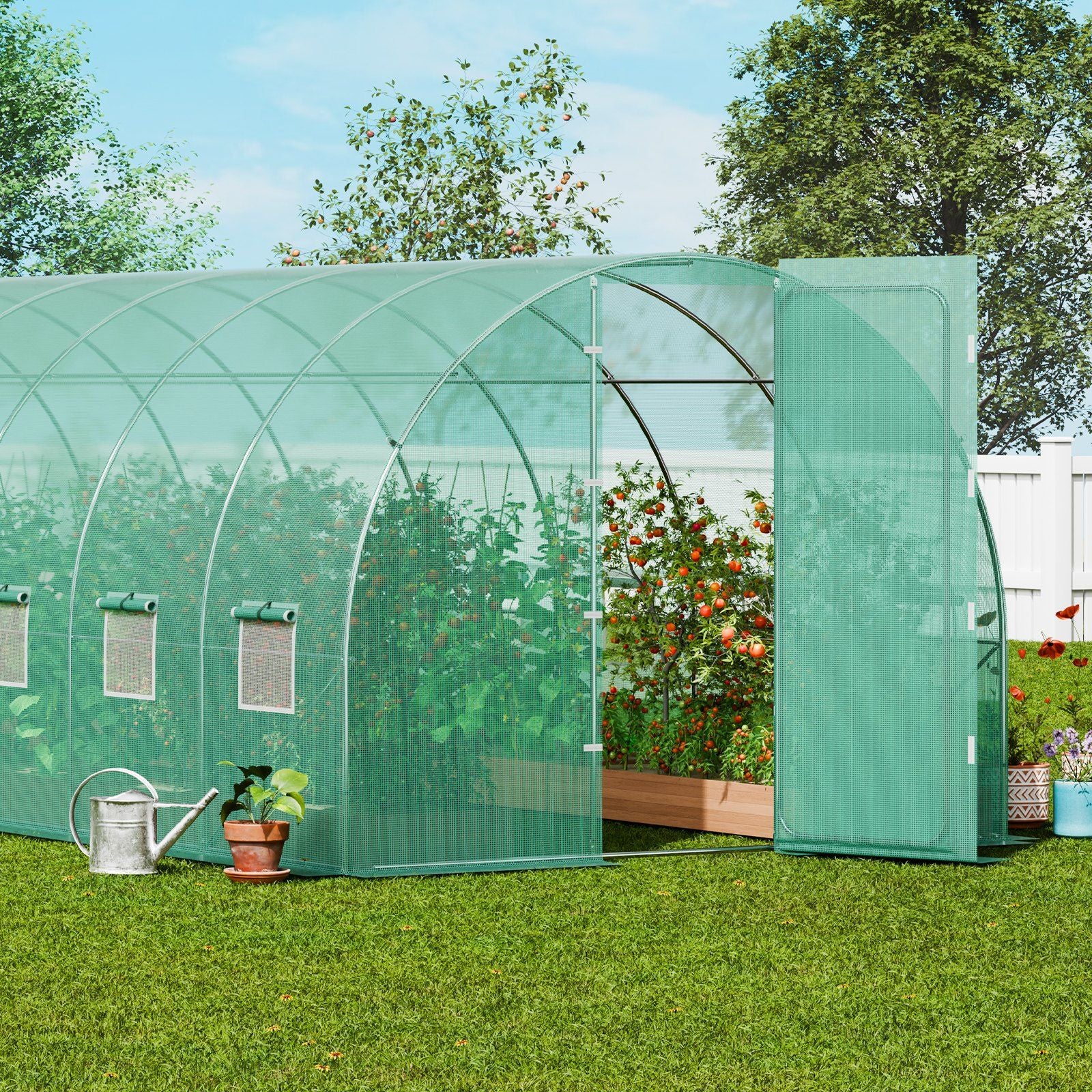 27.5' x 9.5' Tunnel Greenhouse, Heavy-Duty & Weatherproof Design