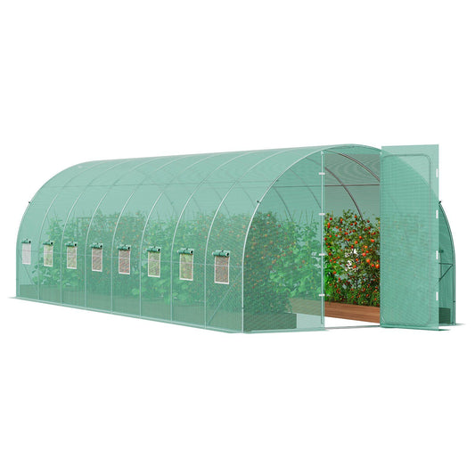 27.5' x 9.5' Tunnel Greenhouse, Heavy-Duty & Weatherproof Design