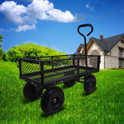 3' x 1.5' 4-Wheel Utility Wagon, 300 lbs Load Capacity, Removable Sides