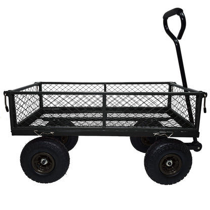3' x 1.5' 4-Wheel Utility Wagon, 300 lbs Load Capacity, Removable Sides