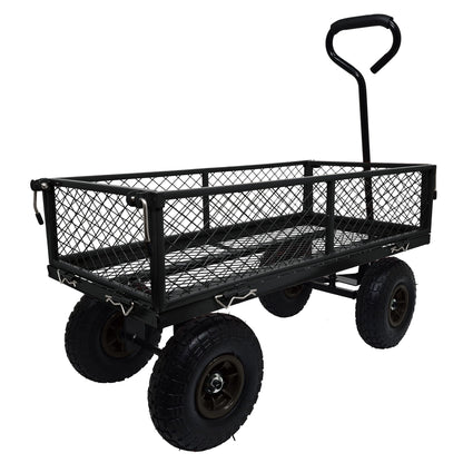 3' x 1.5' 4-Wheel Utility Wagon, 300 lbs Load Capacity, Removable Sides