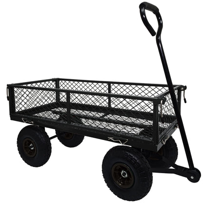 3' x 1.5' 4-Wheel Utility Wagon, 300 lbs Load Capacity, Removable Sides