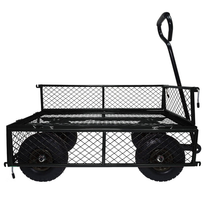 3' x 1.5' 4-Wheel Utility Wagon, 300 lbs Load Capacity, Removable Sides