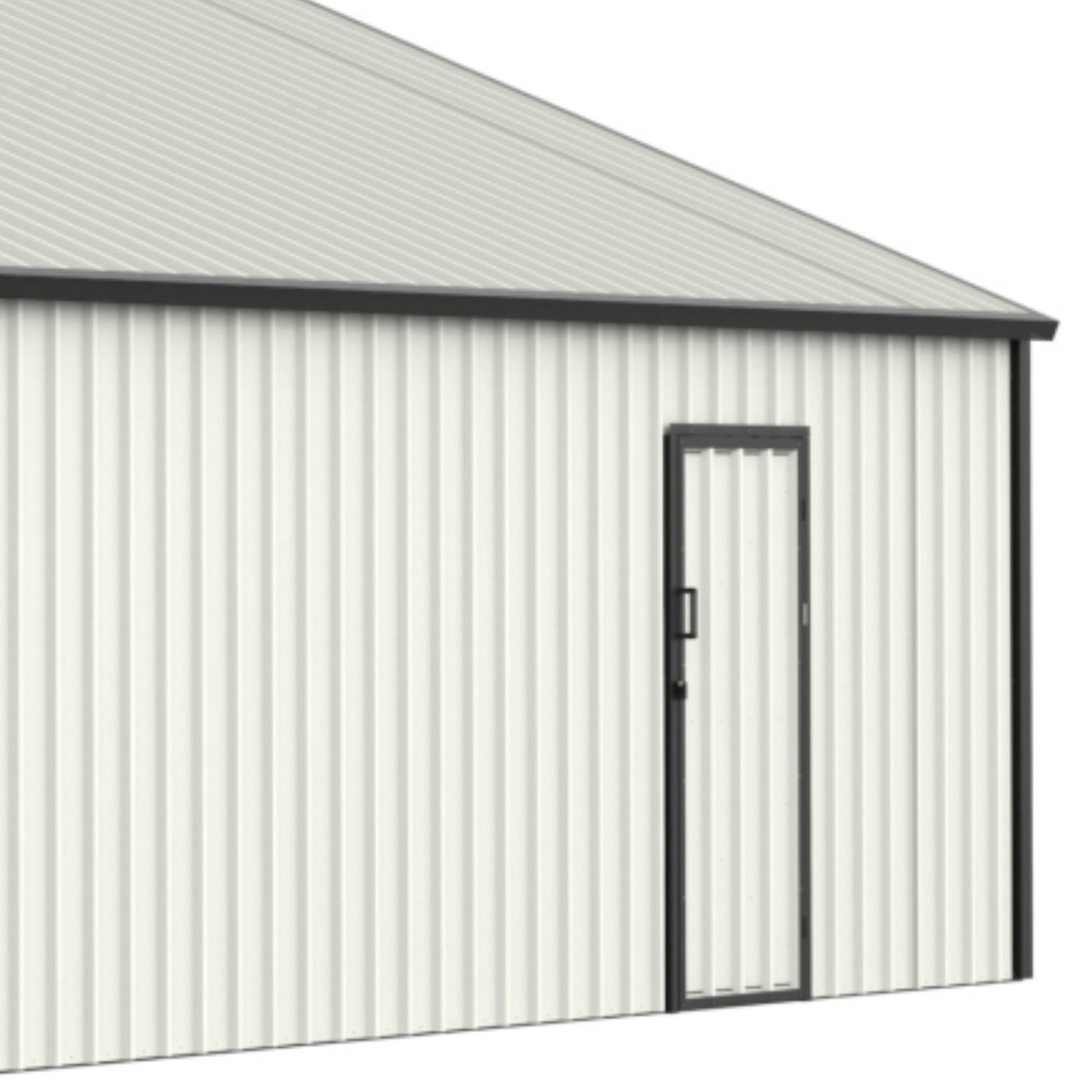 33' x 25' Metal Storage Shed w/ Double Door Garage & Side Entry Door