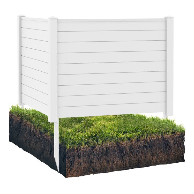 4' x 3' PVC Privacy Fence Panels, Weather-Resistant Garden Fence with Ground Stakes for Outdoor Use