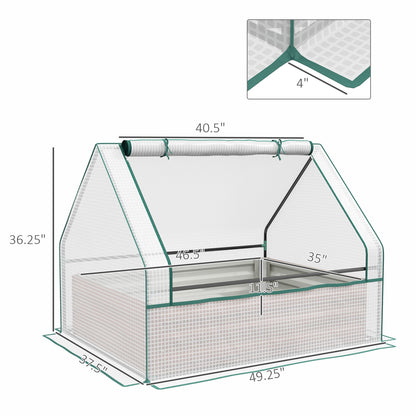 4' x 3' Raised Planter Greenhouse, 2-in-1 Set for Outdoor Gardening