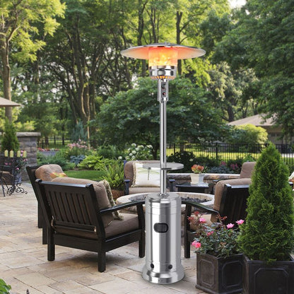 48,000 BTU Propane Patio Heater with Wheels, Outdoor Gas Heater with Tabletop
