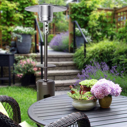 48,000 BTU Propane Patio Heater with Wheels, Outdoor Gas Heater with Tabletop
