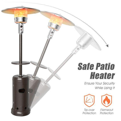 48,000 BTU Propane Patio Heater with Wheels, Outdoor Gas Heater with Tabletop
