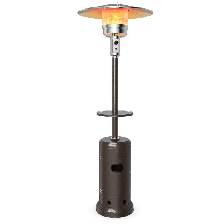 48,000 BTU Propane Patio Heater with Wheels, Outdoor Gas Heater with Tabletop
