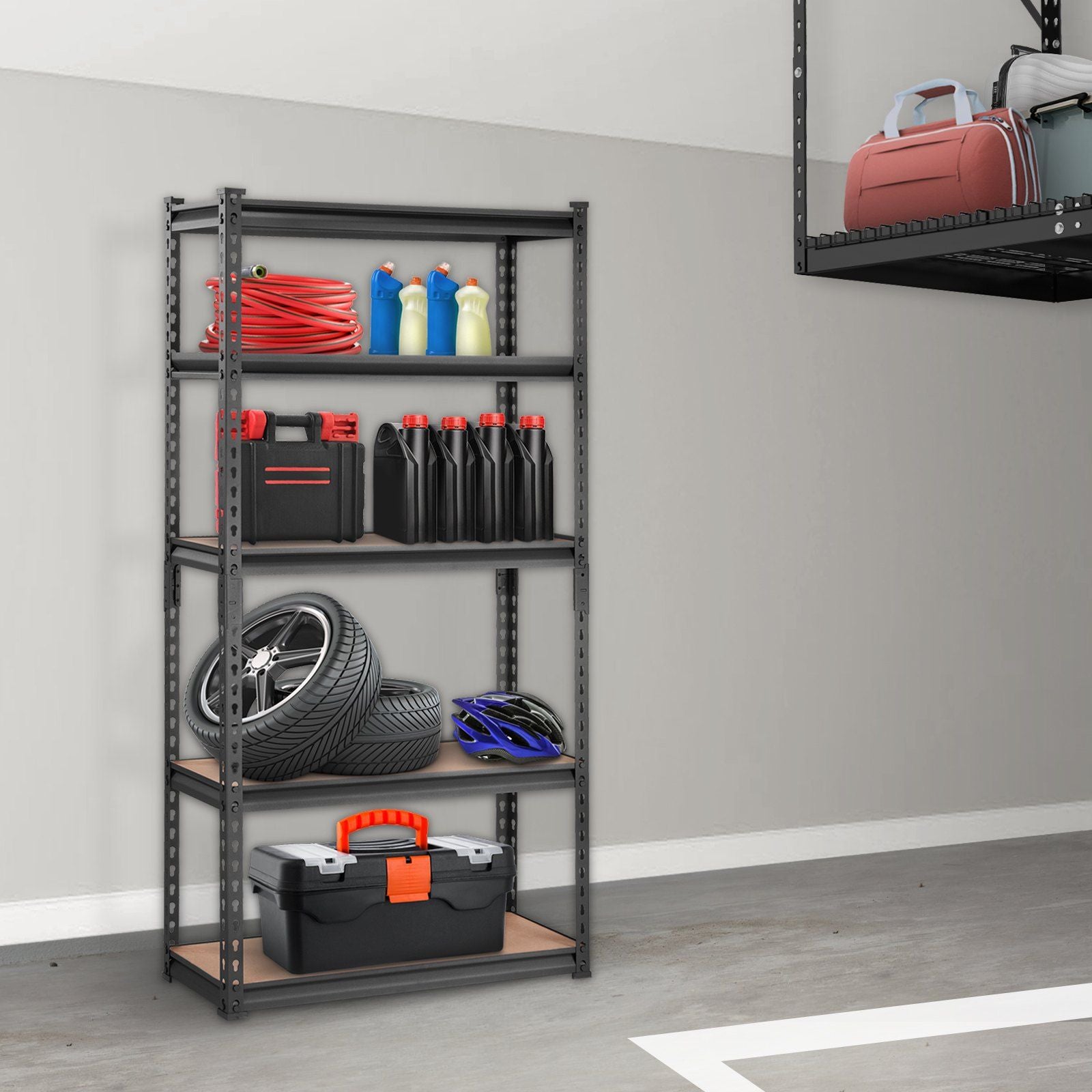 5-Tier Storage Shelving Unit Adjustable, 2000 lbs Capacity, Heavy Duty Garage Shelves, Metal Organizer Utility Rack