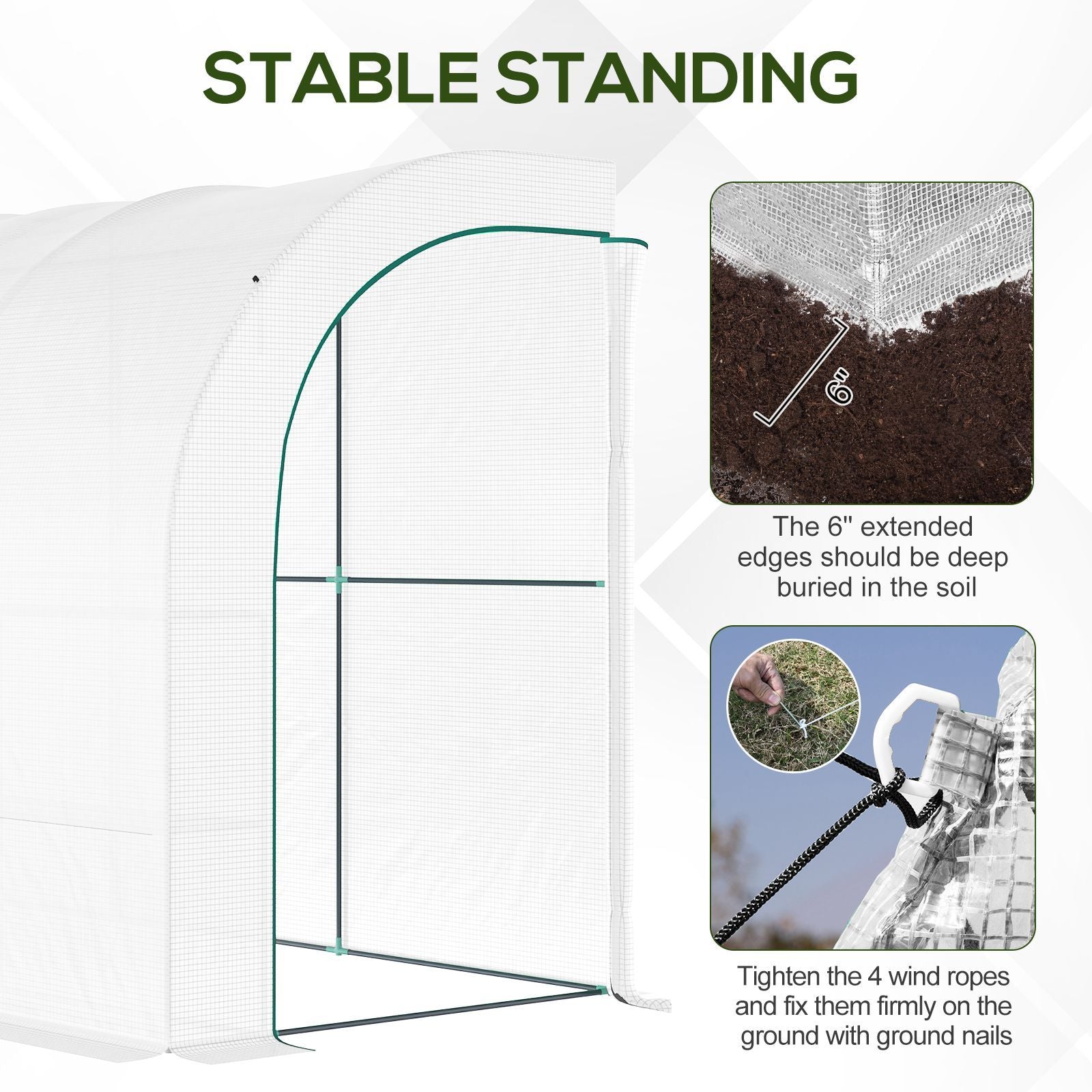 5' x 10' Lean-to Greenhouse, Compact Design with Shelves, Zippered Door