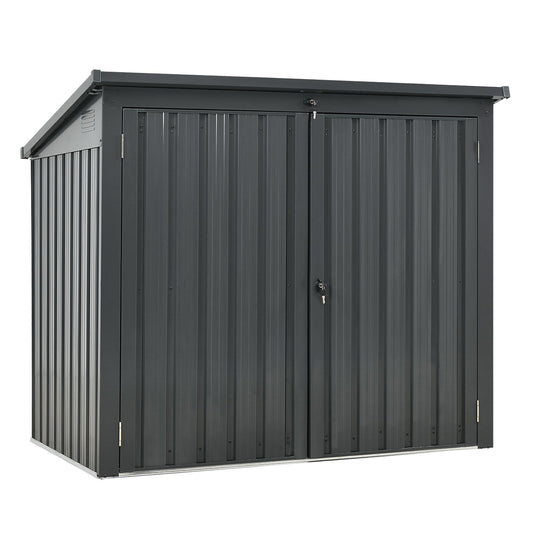 5' x 3' Metal Outdoor Storage Shed, Lockable Door, Sloped Roof