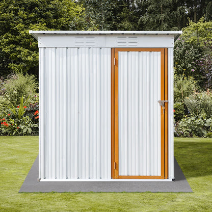 5' x 4' Metal Garden Shed with Hinged Door, Punched Vents & Aluminum Frame