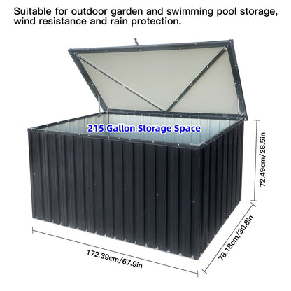 5.5' x 2.5' Outdoor Metal Storage Box - Waterproof & Lockable, Spacious Design