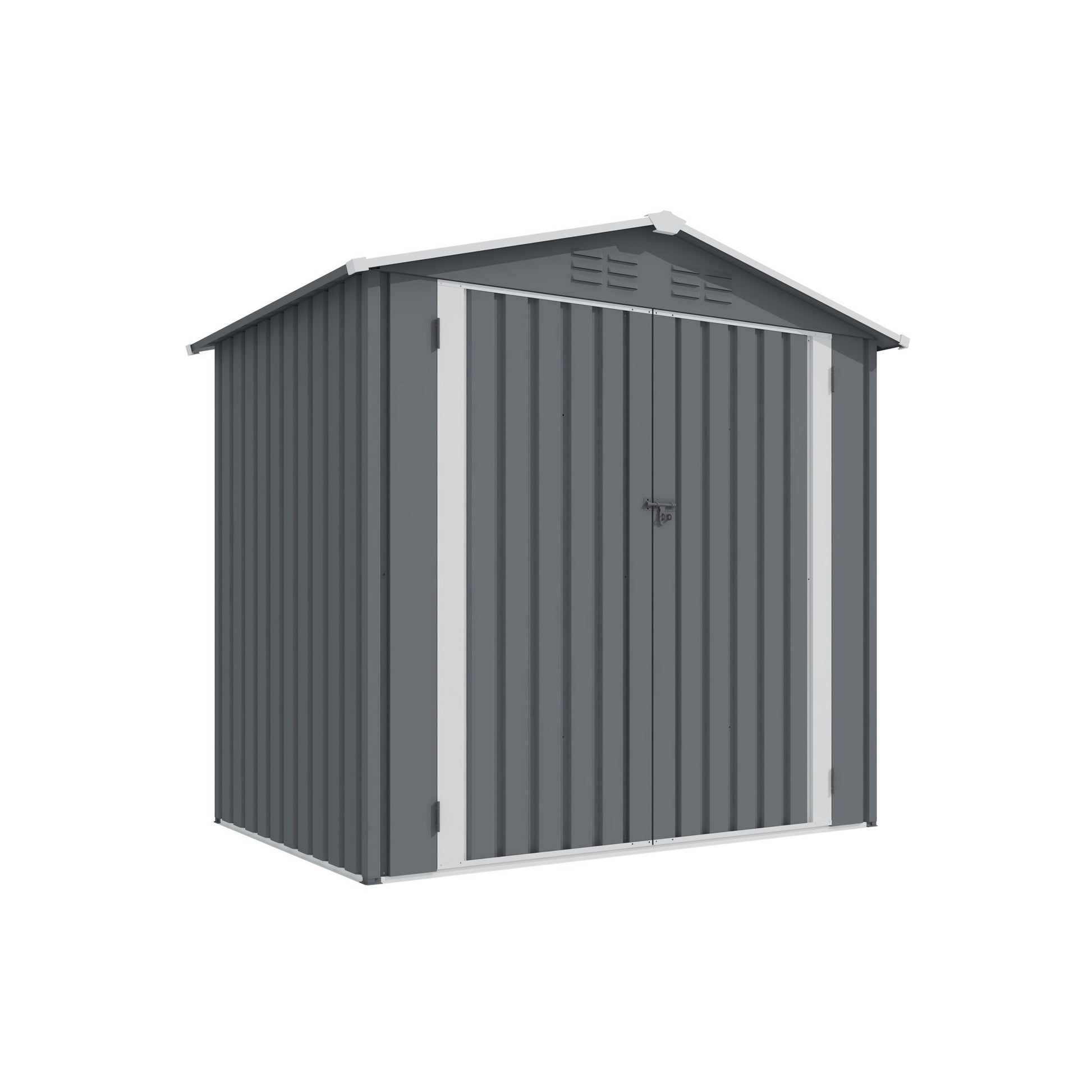 6' x 4' Outdoor Metal Storage Shed with Sliding Doors & Air Vent